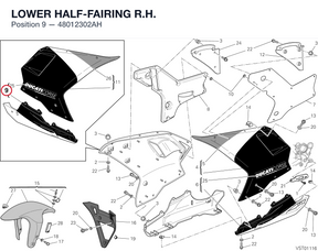 LOWER HALF-FAIRING R.H. 48012302AH diagram position