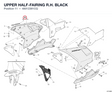 UPPER HALF-FAIRING R.H. BLACK 48012391CQ diagram position