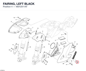 FAIRING, LEFT BLACK 48012511AT diagram position