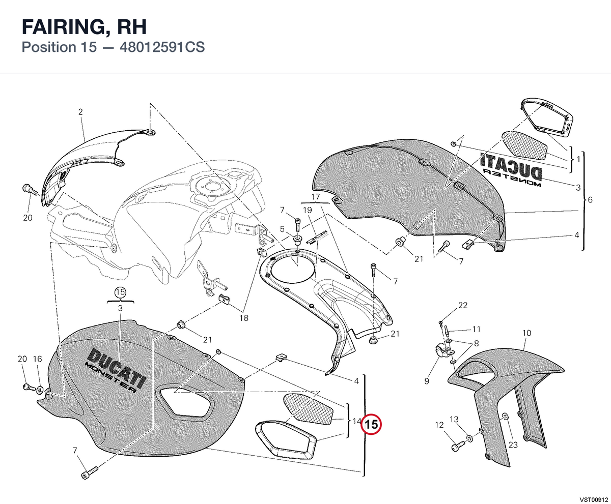 FAIRING, RH 48012591CS diagram position
