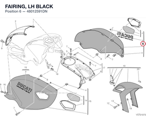 FAIRING, LH BLACK 48012591DN diagram position