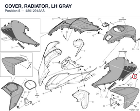 COVER, RADIATOR, LH GRAY 48012912AS diagram position