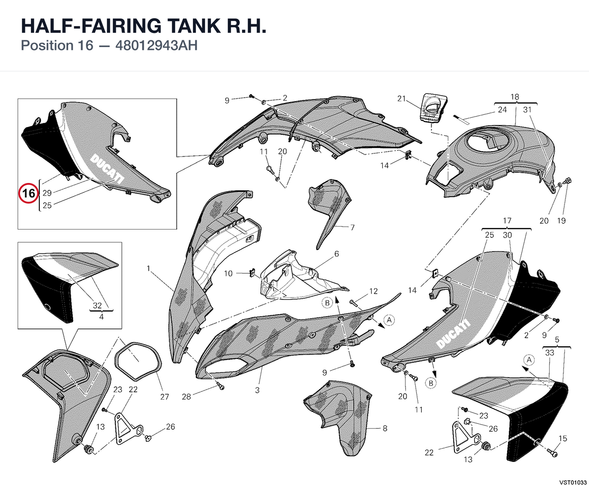 HALF-FAIRING TANK R.H. 48012943AH diagram position