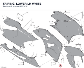 FAIRING, LOWER LH WHITE 48013333AW diagram position