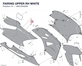 FAIRING UPPER RH WHITE 48013345AW diagram position