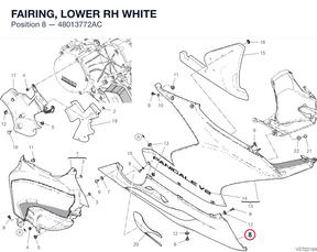 FAIRING, LOWER RH WHITE 48013772AC diagram position