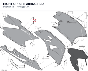 RIGHT UPPER FAIRING RED 48013801AA diagram position