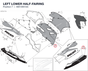 LEFT LOWER HALF-FAIRING 48013951AA diagram position