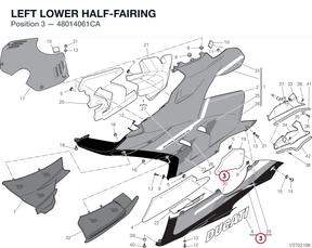 LEFT LOWER HALF-FAIRING 48014061CA diagram position
