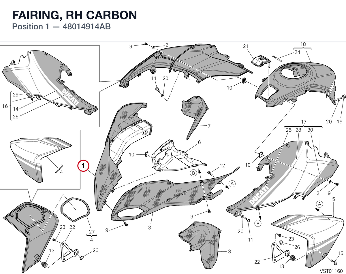 FAIRING, RH CARBON 48014914AB diagram position