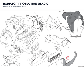RADIATOR PROTECTION BLACK 48016072AC diagram position