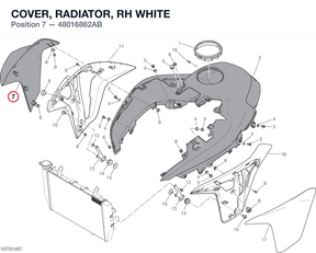 COVER, RADIATOR, RH WHITE 48016862AB diagram position