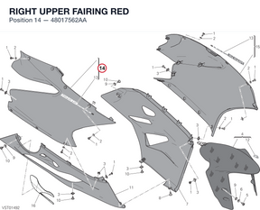 RIGHT UPPER FAIRING RED 48017562AA diagram position