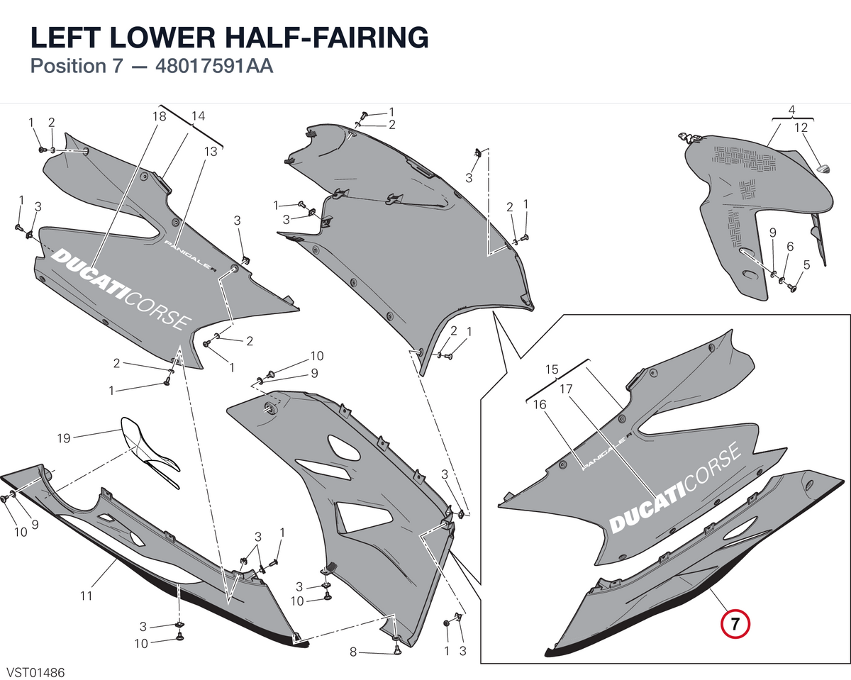 LEFT LOWER HALF-FAIRING 48017591AA diagram position