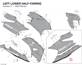 LEFT LOWER HALF-FAIRING 48017591AA diagram position