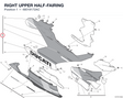 RIGHT UPPER HALF-FAIRING 48019172AC diagram position