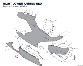 RIGHT LOWER FAIRING RED 48019261BA diagram position