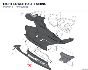RIGHT LOWER HALF-FAIRING 48019262BE diagram position