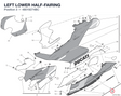 LEFT LOWER HALF-FAIRING 48019274BC diagram position