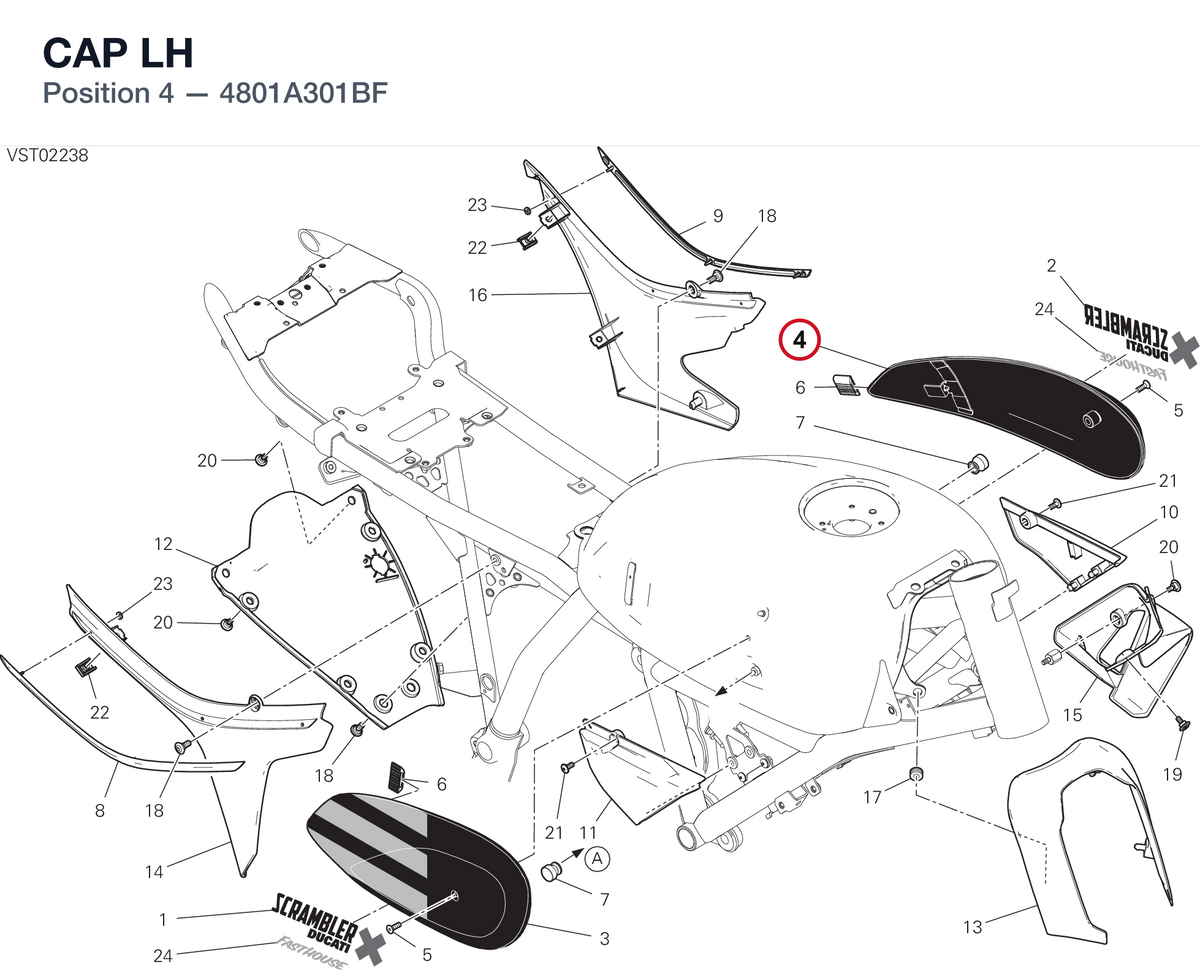 CAP LH 4801A301BF diagram position