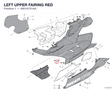 LEFT UPPER FAIRING RED 4801A751AA diagram position