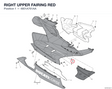 RIGHT UPPER FAIRING RED 4801A761AA diagram position