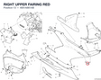 RIGHT UPPER FAIRING RED 4801A861AB diagram position