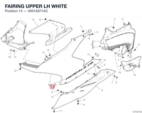 FAIRING UPPER LH WHITE 4801A871AC diagram position