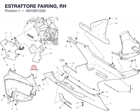ESTRATTORE FAIRING, RH 4801B012AD diagram position