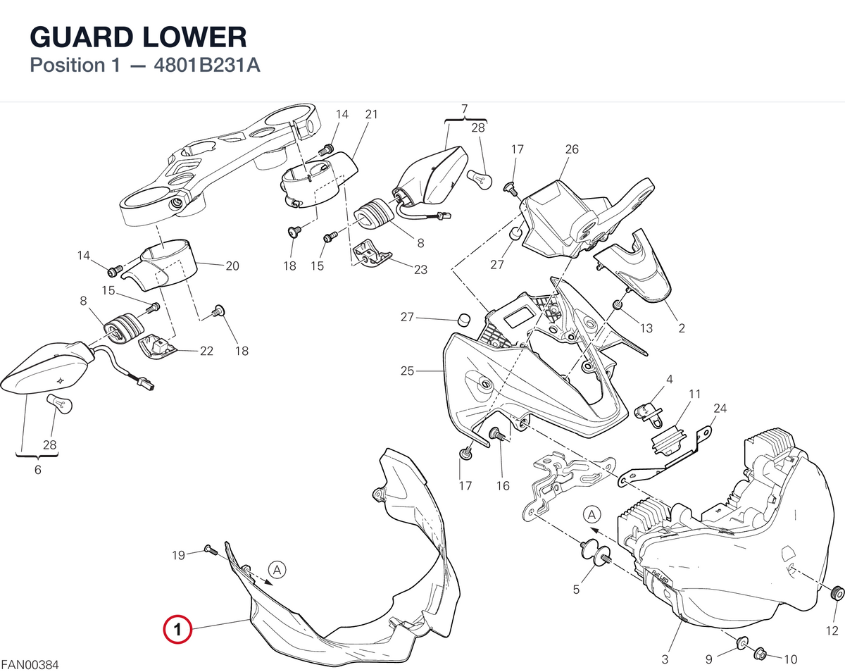 GUARD LOWER 4801B231A diagram position