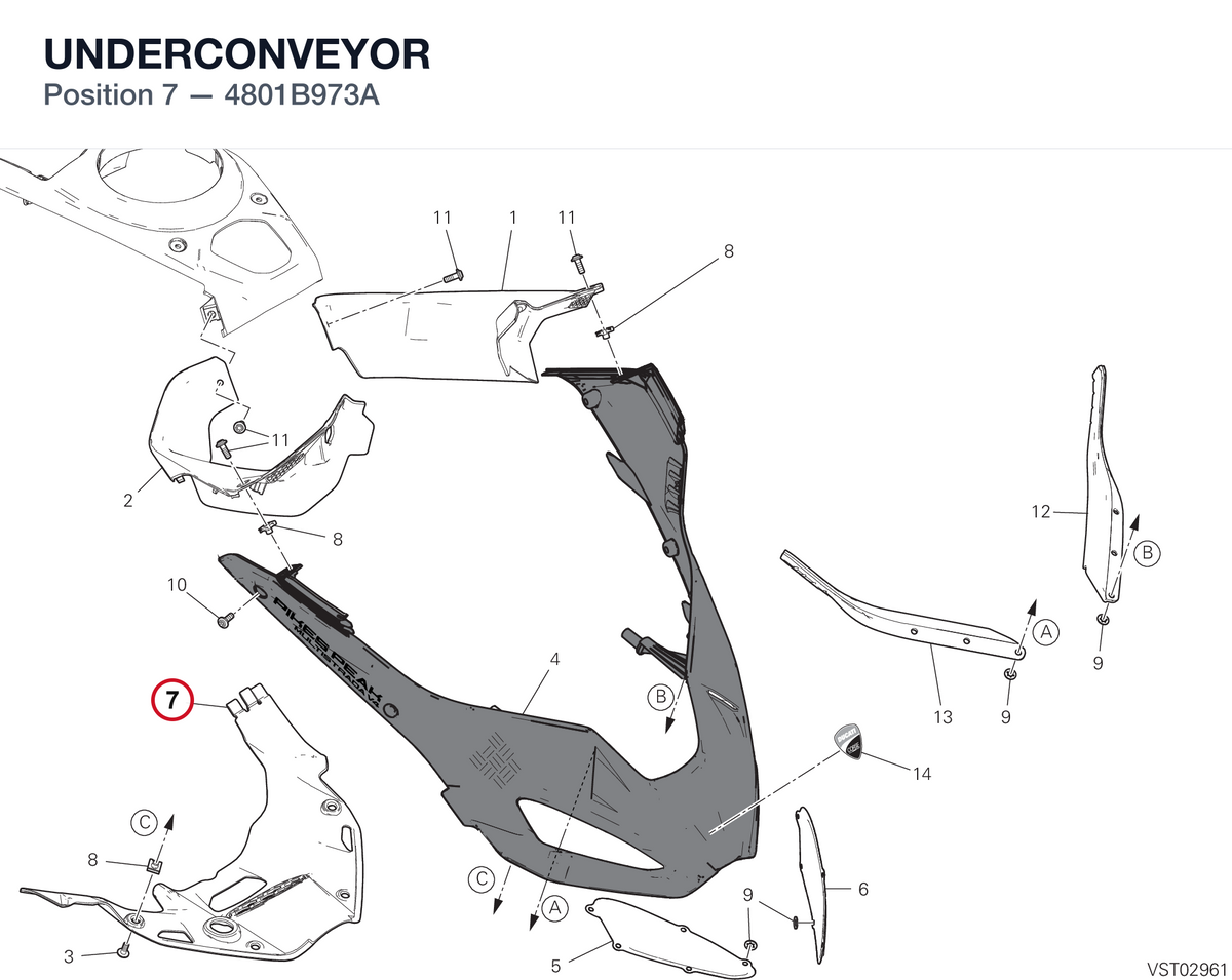 UNDERCONVEYOR 4801B973A diagram position
