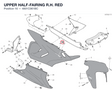 UPPER HALF-FAIRING R.H. RED 4801C061BC diagram position
