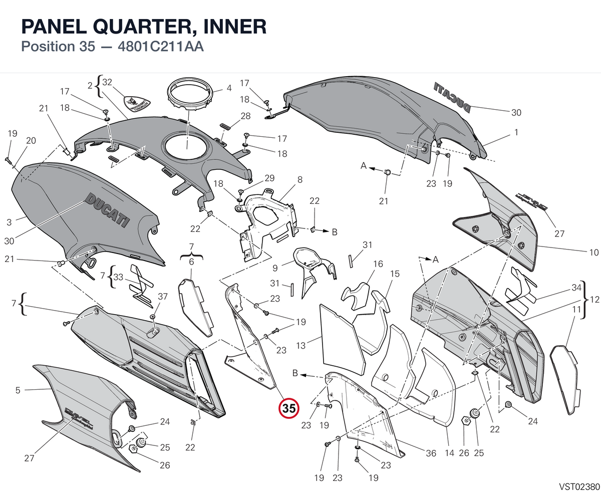 PANEL QUARTER, INNER 4801C211AA diagram position
