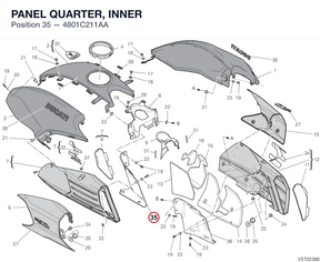 PANEL QUARTER, INNER 4801C211AA diagram position