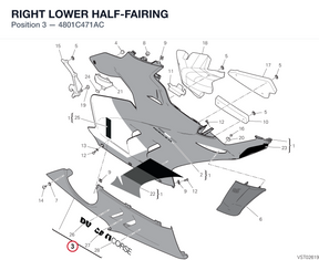 RIGHT LOWER HALF-FAIRING 4801C471AC diagram position