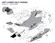 LEFT LOWER HALF-FAIRING 4801C483AG diagram position