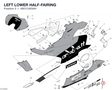 LEFT LOWER HALF-FAIRING 4801C483AH diagram position