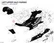 LEFT UPPER HALF-FAIRING 4801C502AP diagram position