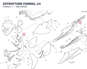 ESTRATTORE FAIRING, LH 4801C622A diagram position