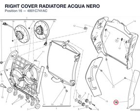 RIGHT COVER RADIATORE ACQUA NERO 4801C741AC diagram position