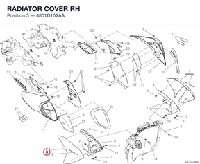 RADIATOR COVER RH 4801D152AA diagram position