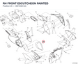 RH FRONT ESCUTCHEON PAINTED 4801D261AA diagram position
