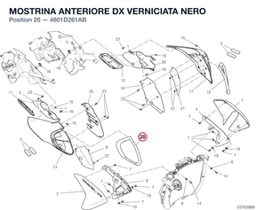 MOSTRINA ANTERIORE DX VERNICIATA NERO 4801D261AB diagram position
