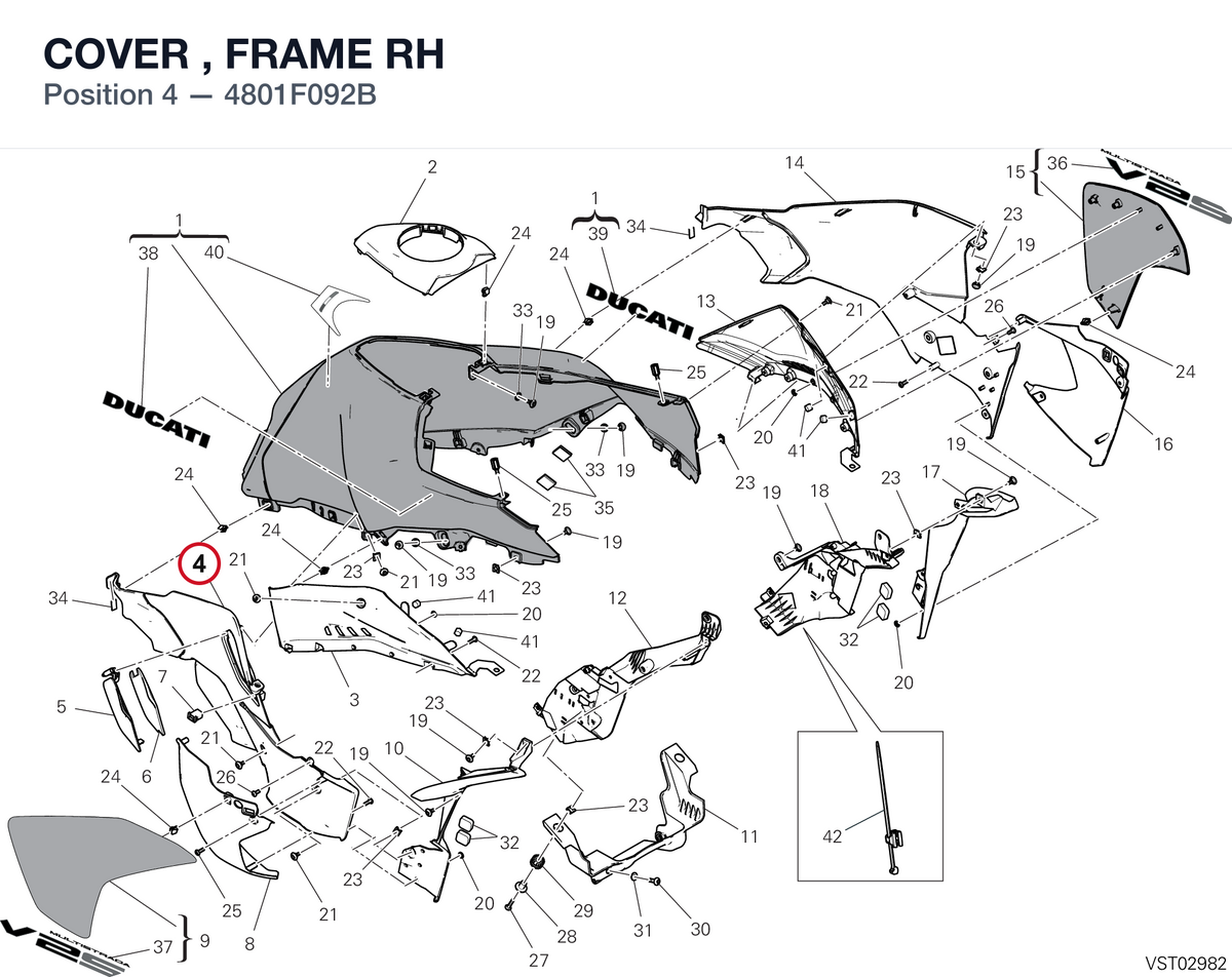 COVER , FRAME RH 4801F092B diagram position