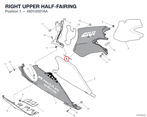 RIGHT UPPER HALF-FAIRING 4801G001AA diagram position