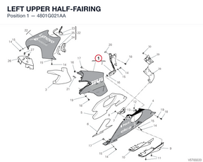 LEFT UPPER HALF-FAIRING 4801G021AA diagram position
