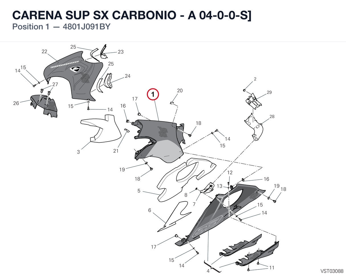 CARENA SUP SX CARBONIO - A 04-0-0-S]