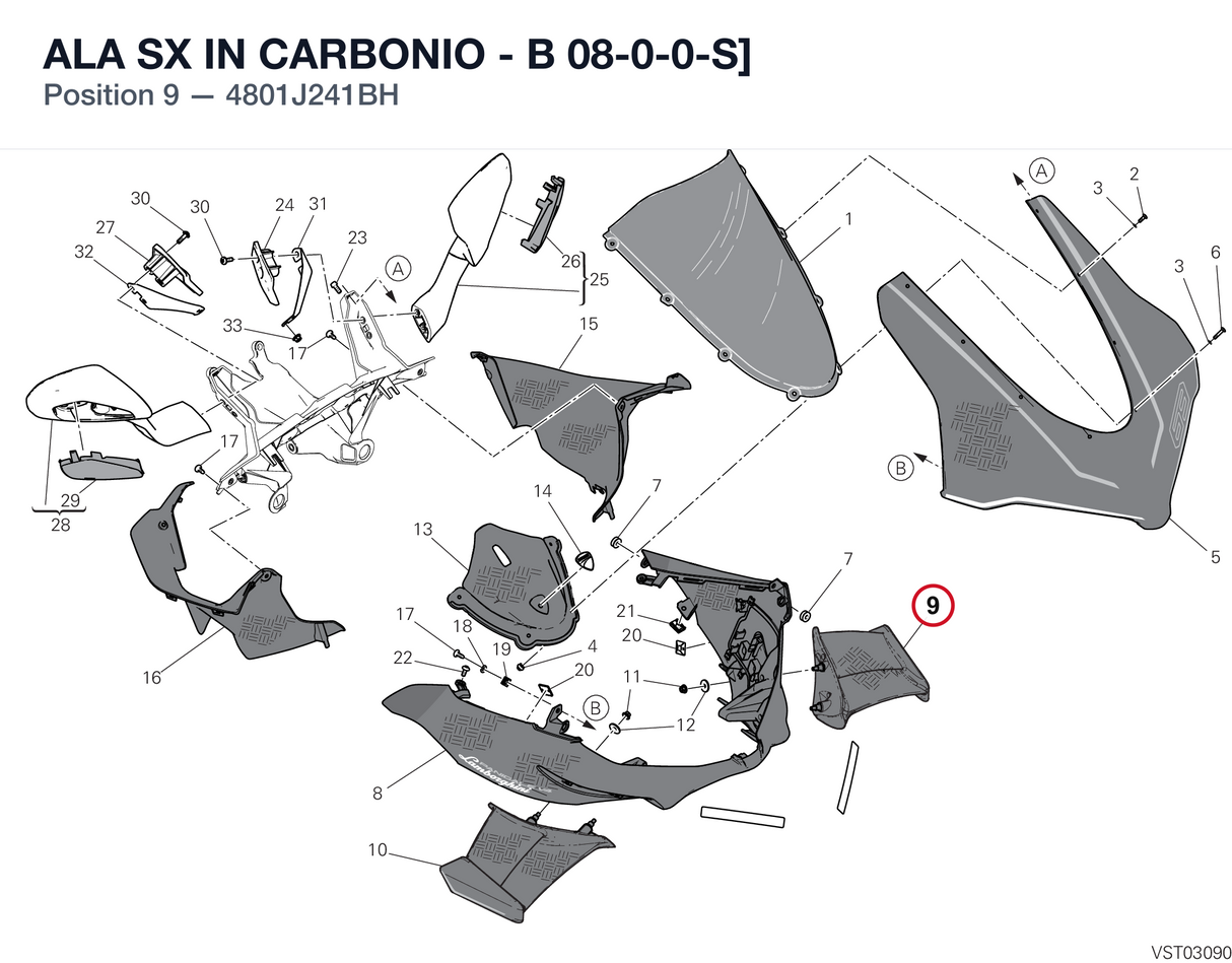 ALA SX IN CARBONIO - B 08-0-0-S]