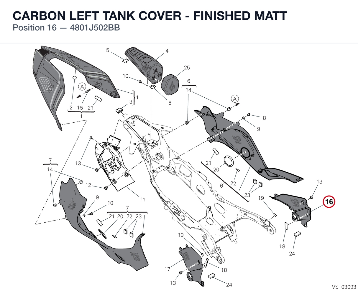 CARBON LEFT TANK COVER - FINISHED MATT