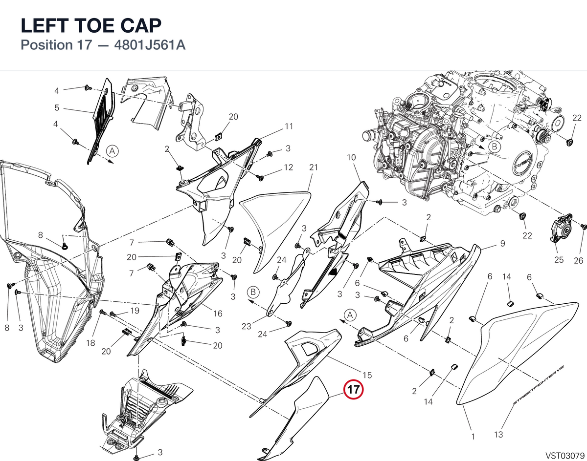 LEFT TOE CAP 4801J561A diagram position